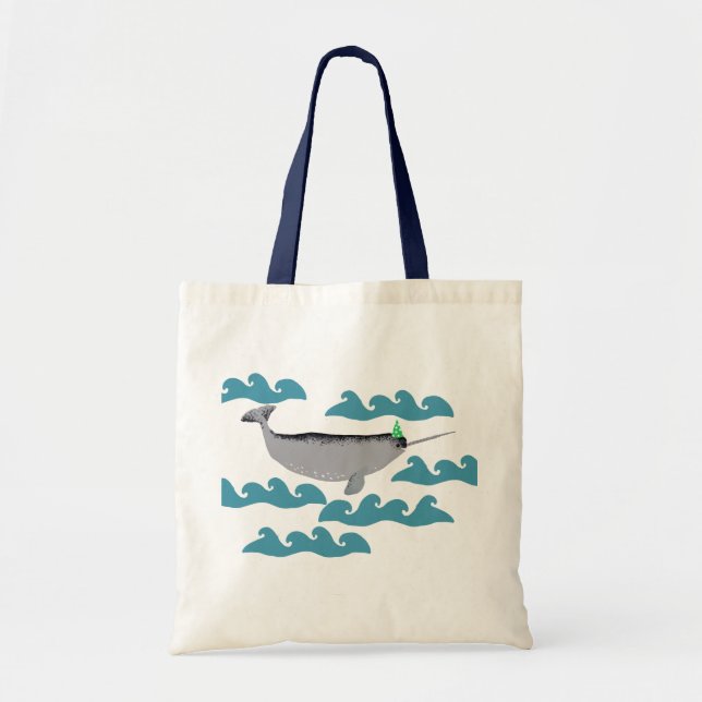 Cute Unicorn Narwhal Whale Whaley Sea Tote Bag (Front)
