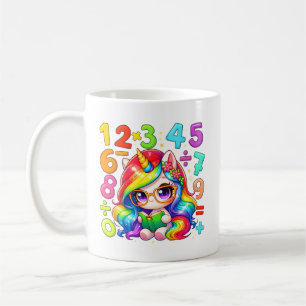 Cute Unicorn Numbers Maths Mug for Kids