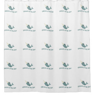 Cute Unicorn Of the Sea Shower Curtain