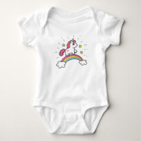 Cute Unicorn On A Rainbow Design
