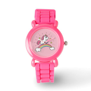 Cute Unicorn On A Rainbow Design Watch