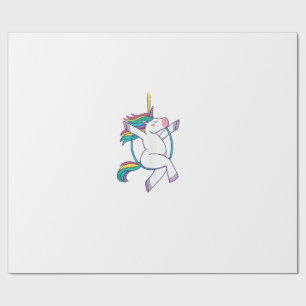 Cute Unicorn on an Aerial Hoop - Magical Illustrat Wrapping Paper