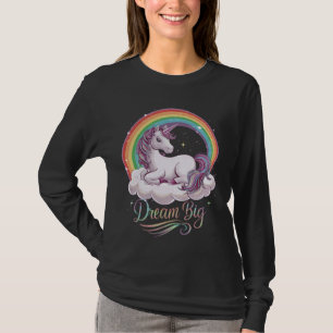 Cute Unicorn on Cloud Rainbow Dream Big for Unicor T-Shirt
