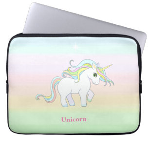 Cute Unicorn on Pastel Colours Laptop Sleeve