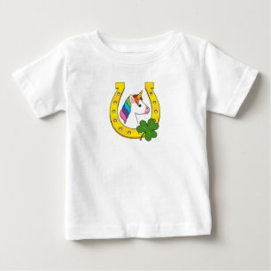 Cute Unicorn on St Patrick's Day Baby T-Shirt