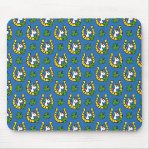 Cute Unicorn on St Patrick's Day Pattern Mouse Mat