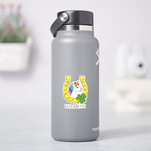 Cute Unicorn on St Patrick's Day | Personalise (HydroFlask)