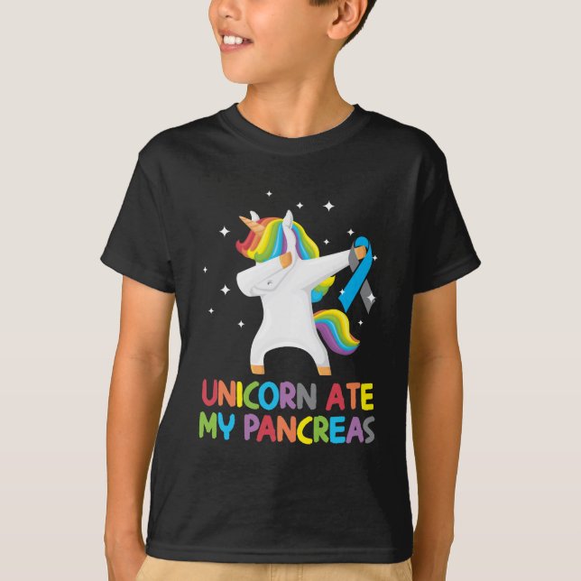 Cute Unicorn Pancreas Diabetic Kid T-Shirt (Front)