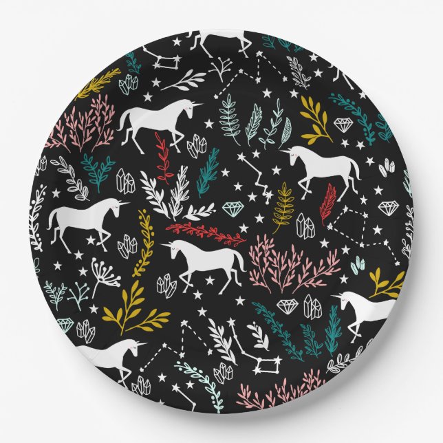Cute Unicorn Paper Plate (Front)