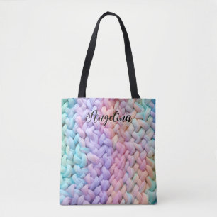 Cute Unicorn Pastel Crochet Patterns Personised Tote Bag