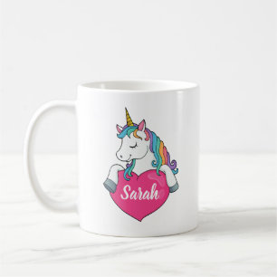 Cute Unicorn Personalised Name  Coffee Mug