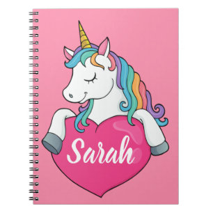 Cute Unicorn Personalised Name Notebook