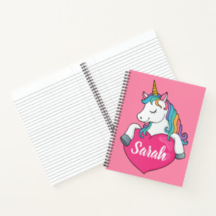Cute Unicorn Personalised Name Notebook