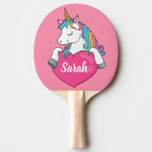 Cute Unicorn Personalised Name  Ping Pong Paddle
