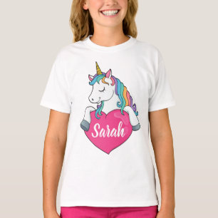 Cute Unicorn Personalised Name T-Shirt