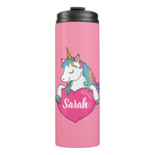 Cute Unicorn Personalised Name   Thermal Tumbler
