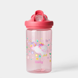 Cute Unicorn - Personalized Lavender Kids  Water Bottle