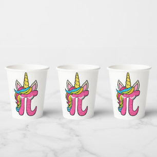 Cute Unicorn Pi Day 3.14 Math Number Pi Pun T-Shir Paper Cups