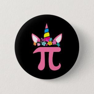 Cute Unicorn Pi Math Pun Pi Day Math Science Cute 6 Cm Round Badge