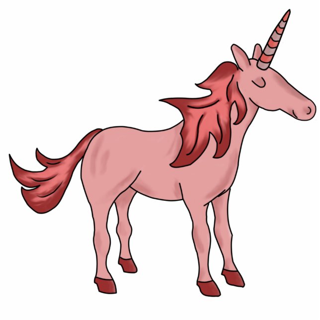 Cute Unicorn Pink Girl Kids Standing Photo Sculpture (Front)