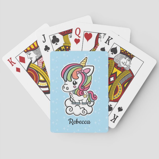 Cute Unicorn Playing Cards (Back)