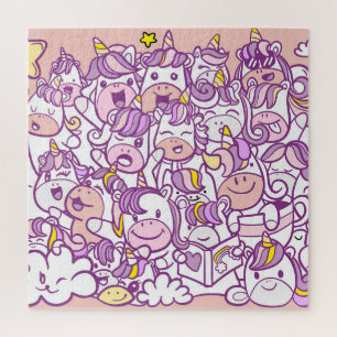 Cute Unicorn Pony: Magic Doodle Collection Jigsaw Puzzle