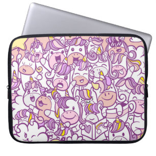 Cute Unicorn Pony: Magic Doodle Collection Laptop Sleeve