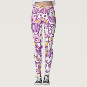 Cute Unicorn Pony: Magic Doodle Collection Leggings
