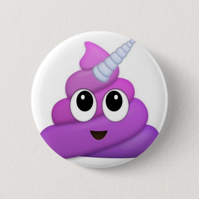 Cute Unicorn Poop emoji 6 Cm Round Badge (Front)