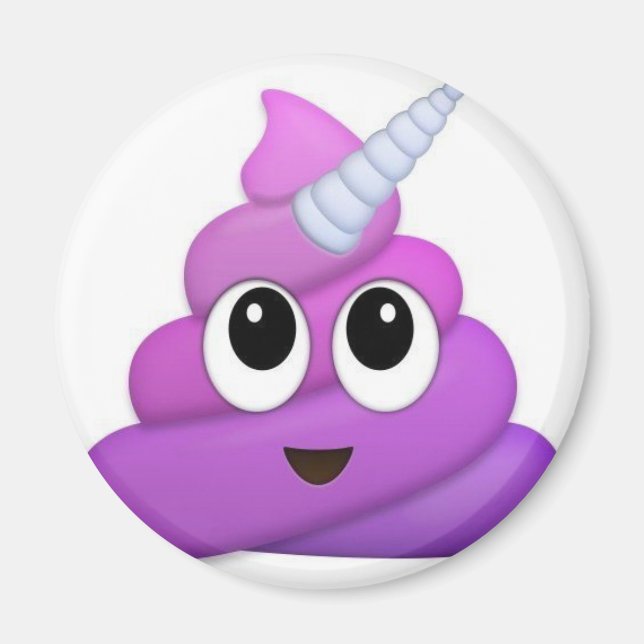 Cute Unicorn Poop emoji Magnet (Front)