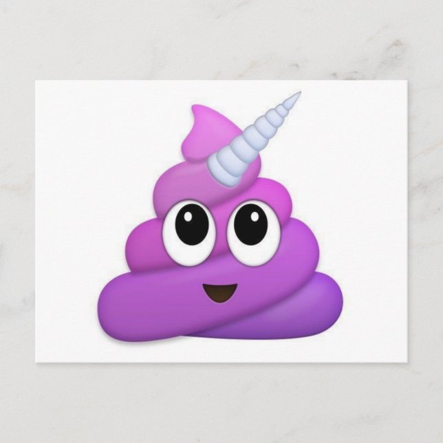 Cute Unicorn Poop emoji Postcard (Front)
