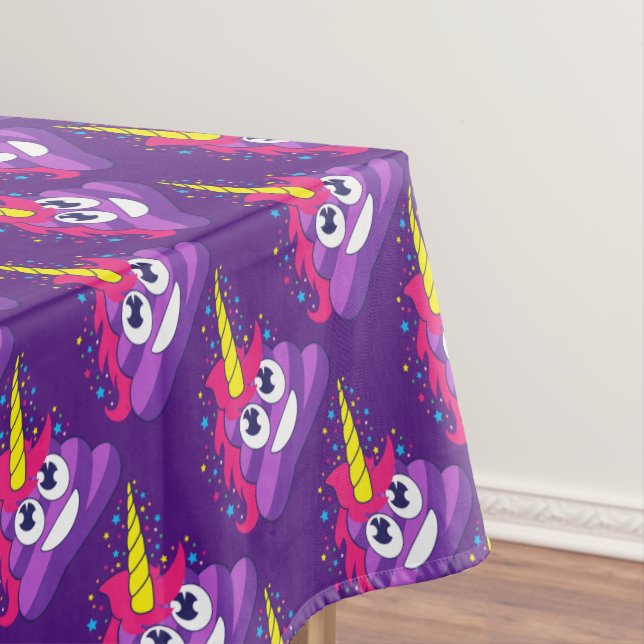 Cute Unicorn Poop Emoji Tablecloth (In Situ)