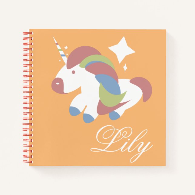 Cute Unicorn Prancing Sparkle Burst Design  Notebook (Front)