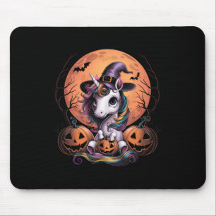 Cute Unicorn Pumpkin Girls Kids Funny Halloween Co Mouse Mat