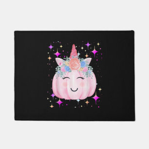 Cute Unicorn Pumpkin Halloween Girls Kids Funny Co Doormat