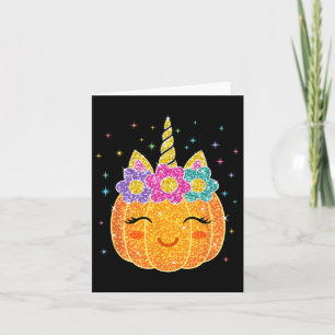 Cute Unicorn Pumpkin Halloween Thanksgiving Card