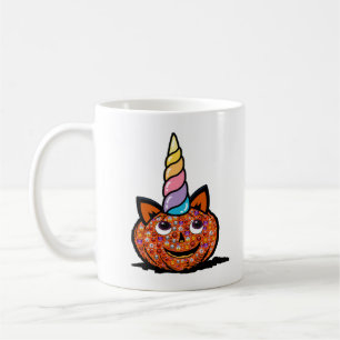 Cute Unicorn Pumpkin Halloween & Thanksgiving Prin Coffee Mug