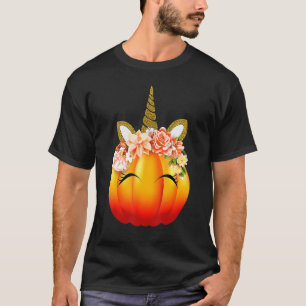 Cute Unicorn Pumpkin Halloween Thanksgiving T-Shirt