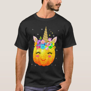 Cute Unicorn Pumpkin Halloween Thanksgiving T-Shirt