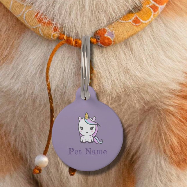 Cute Unicorn Purple Pet Tag (Cute Unicorn Purple Pet Tag)