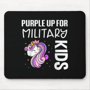 Cute Unicorn Purple Up For Military Kids Military Mouse Mat