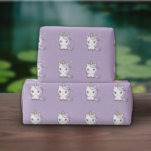Cute Unicorn Purple Wrapping Paper