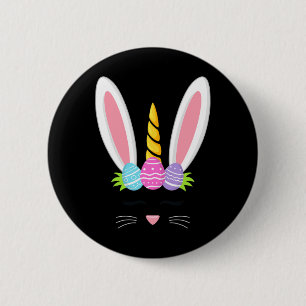 Cute Unicorn Rabbit Easter Day Girls Kids 6 Cm Round Badge