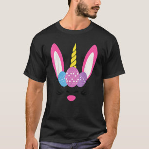 Cute Unicorn Rabbit Face Easter Day Girls Kids T-Shirt