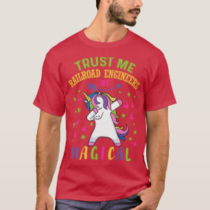 Cute Unicorn Railroad Engineer Gift T-Shirt