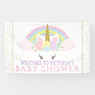 Cute Unicorn Rainbow Baby Shower Banners
