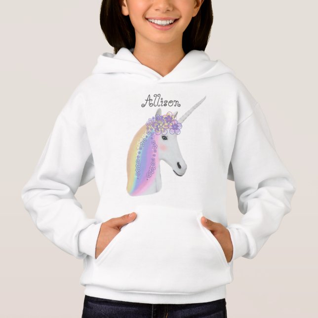 Cute Unicorn Rainbow Fantasy Girl's Personalised (Front)