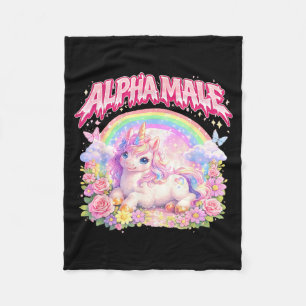 Cute Unicorn Rainbow Floral Funny for Men Women Fleece Blanket