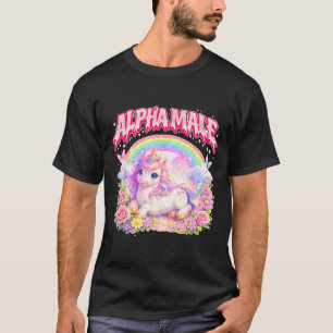 Cute unicorn rainbow floral funny for men women T-Shirt