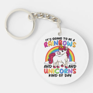 cute unicorn rainbow funny key ring